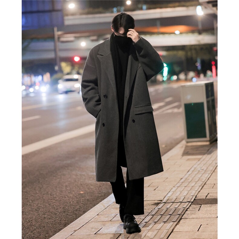 男装呢料呢子毛呢大衣西装领长款冬季呢子外套XZ514-2-F13-P128,男装毛呢大衣,星座514-2(原B239)