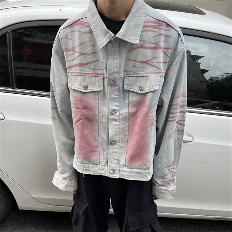 牛仔外套男生春秋季美式工装上衣帅气休闲夹克百搭JK0211-P73,男装工装外套,星座308B-2