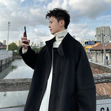 加棉加厚毛呢大衣短款风衣外套504-F23-P85控128(加棉P95控138)，男装毛呢大衣，星座504