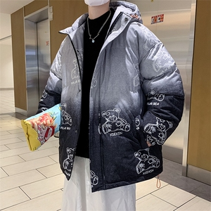 港风外景 21冬新款卡通满印立领面包服棉衣外套G3007-P105控125图片