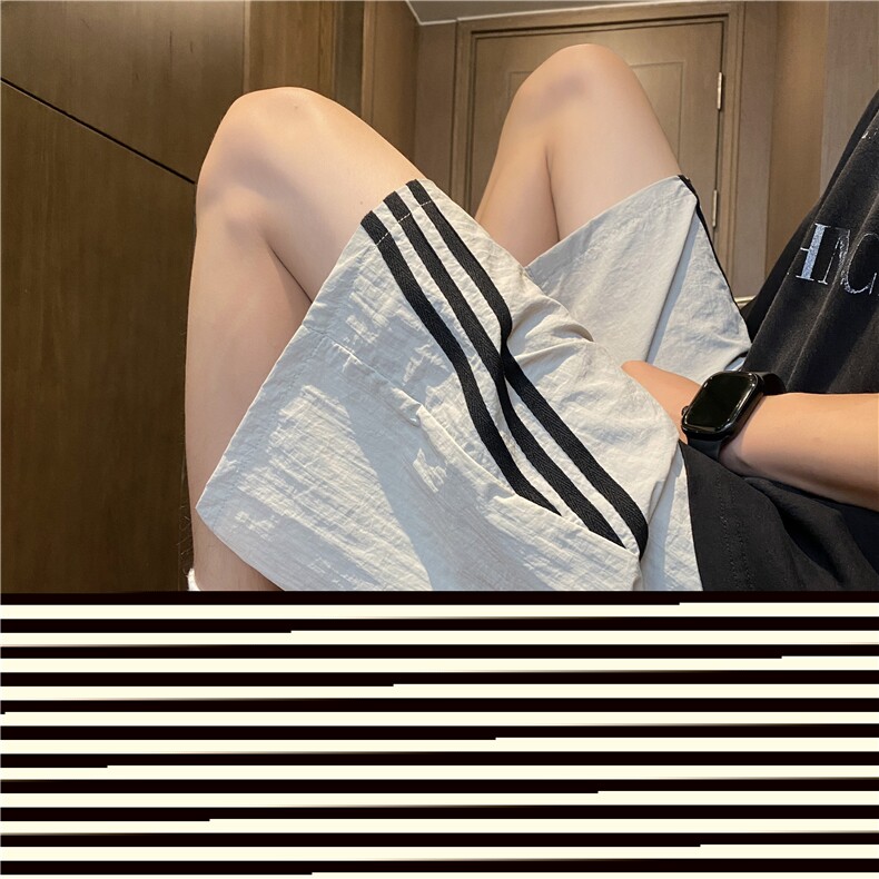 抖音品质夏季新款速干透气条纹宽松短裤B315-K24185-特p25控48,男装休闲裤,电商B315