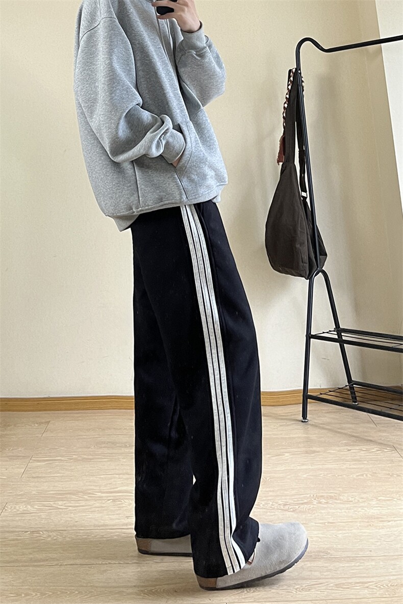 A178秋冬季新款三条杠卫裤直筒宽松潮牌裤子K2838P35限价65,男装休闲裤,电商A178