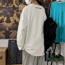 2023春新款海报风套头圆领薄款卫衣长袖T恤男大码男装wy08P35控49，男装T恤，电商A089-1