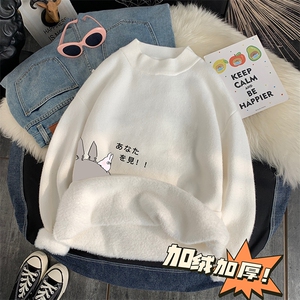 M18150-P45 加绒款-P65半高领毛衣男士大码针织衫男毛线衣男图片