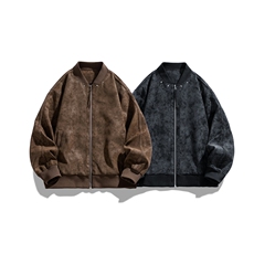 春秋新款皮夹克男宽松复古做旧美式翻领皮衣外套JK02569-P85，男装皮衣，星座308B-2