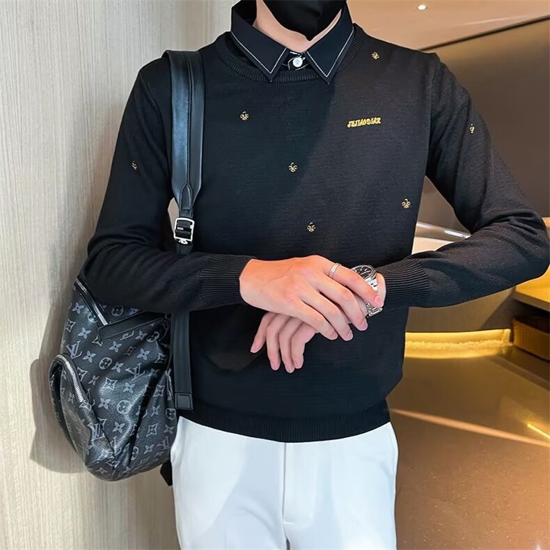 秋冬假两件毛衣男韩版潮流针织衫冬季ins港风慵懒线衣MY0336-P68,男装针织衫/毛衣,星座308B-2