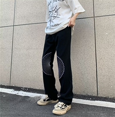 青春流行ins男直筒水洗刺绣牛仔裤NC37P62，男装牛仔裤，星座1116-2