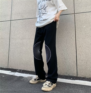 青春流行ins男直筒水洗刺绣牛仔裤 NC37 P62图片