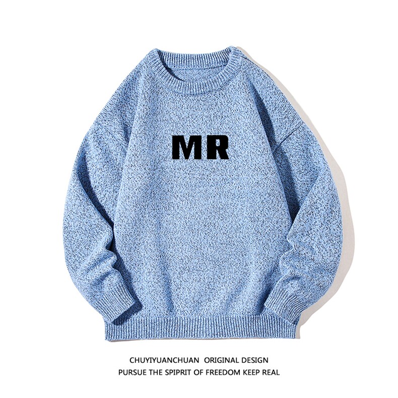 加厚加绒毛衣男大码毛线衣男针织衫M19253-P45加绒款-P65白底,男装针织衫/毛衣,电商A040A
