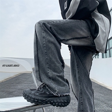 美式ins高街hiphop重工艺水洗毛边牛仔裤货号K712P65，男装牛仔裤，电商A063