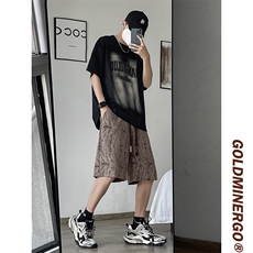 时尚潮牌ins男潮流春秋潮休闲裤简约五分裤镂空DK06542-P38，男装休闲裤，星座308B-2