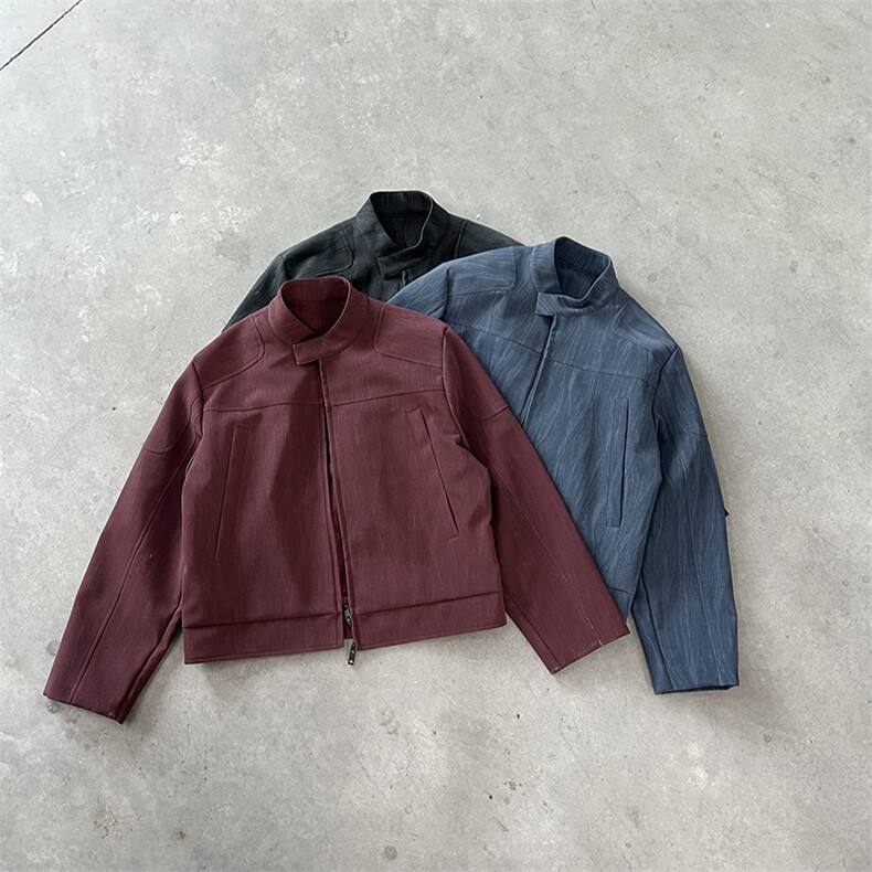 新款枫叶纹2025秋装皮衣M-2XLW2631,男装皮衣,电商C313