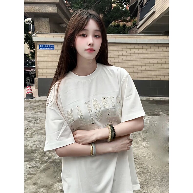 万针全刺绣工艺抖音得物高品质260克重磅纯棉双纱美式高街短袖T恤,男装T恤,电商A486