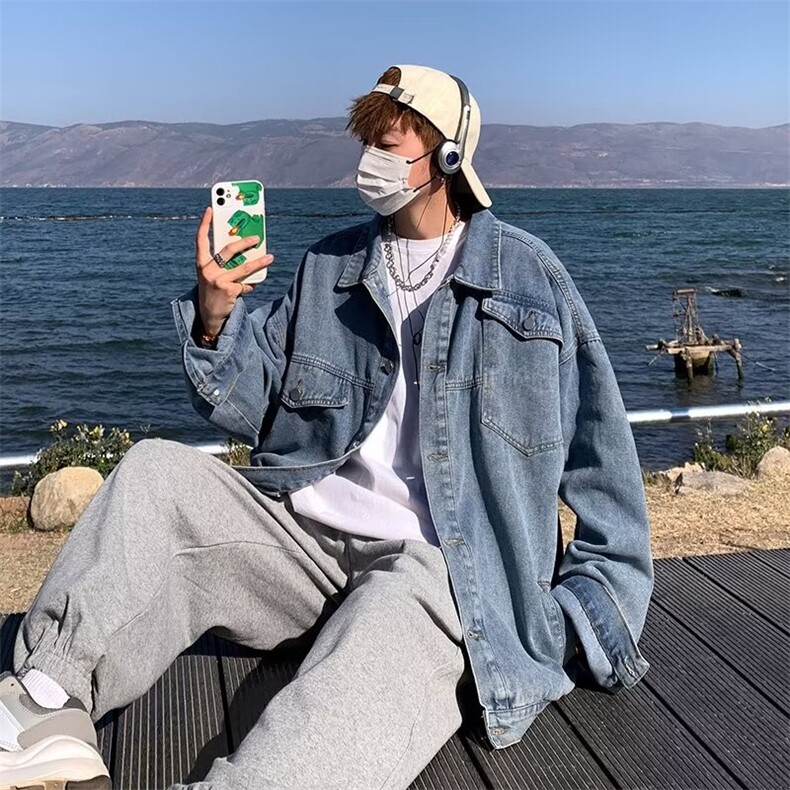 牛仔外套男秋季复古痞帅工装休闲夹克ins潮牌8819-P57,男装夹克,星座1109-3