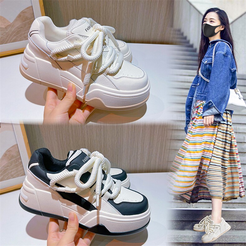 真皮小白鞋女2023秋季新款女士厚底鞋运动板鞋百搭平底鞋休闲女鞋图片