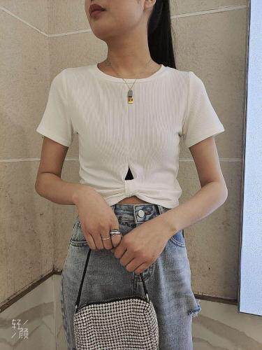 时装短T双纹棉针织，女装，IEC