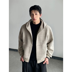 网图有货条纹开衫连帽卫衣男女宽松休闲长袖外套上衣A909-P55，男装针织衫/毛衣，星座1505