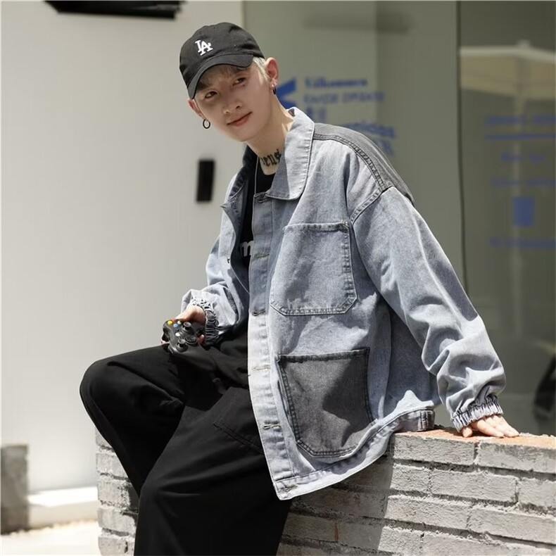 cityboy男秋季外套潮牌街头牛仔夹克JK3803P63,男装夹克,星座1116-2