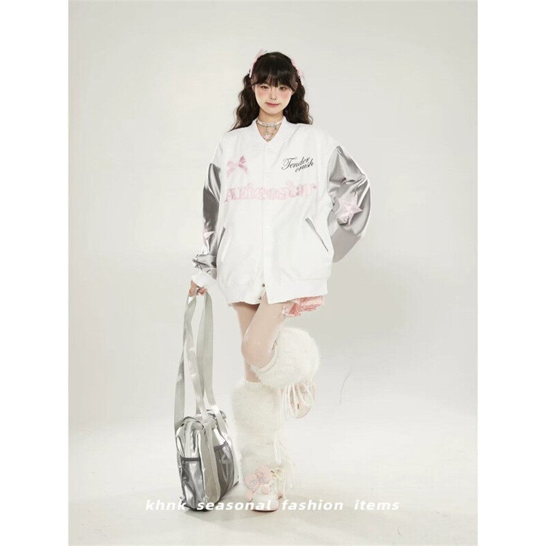 W9241-P78网图现货春季新款美式复古刺绣棒球服外套撞色夹克,男装夹克,星座1608-2