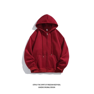 得物二开常规款男连帽卫衣开衫拉链插兜宽松外套23XW99501-特批35图片