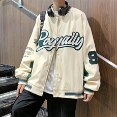 美式潮ins棒球服男秋季复古刺绣拼接情侣宽松夹克外套W2043-P48，男装夹克，星座512-4