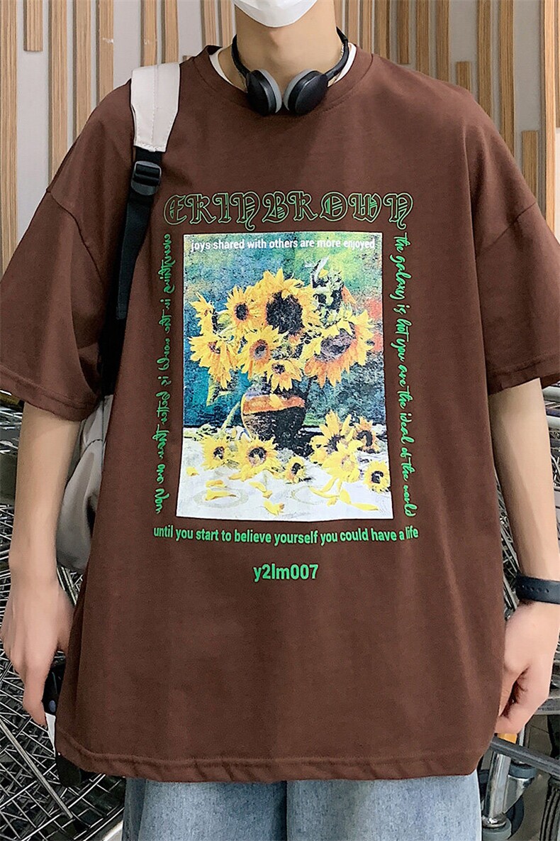 1港风休闲运动情侣大码M-5XL中性潮短袖T恤男DT7707P25控38,男装T恤,星座226-2