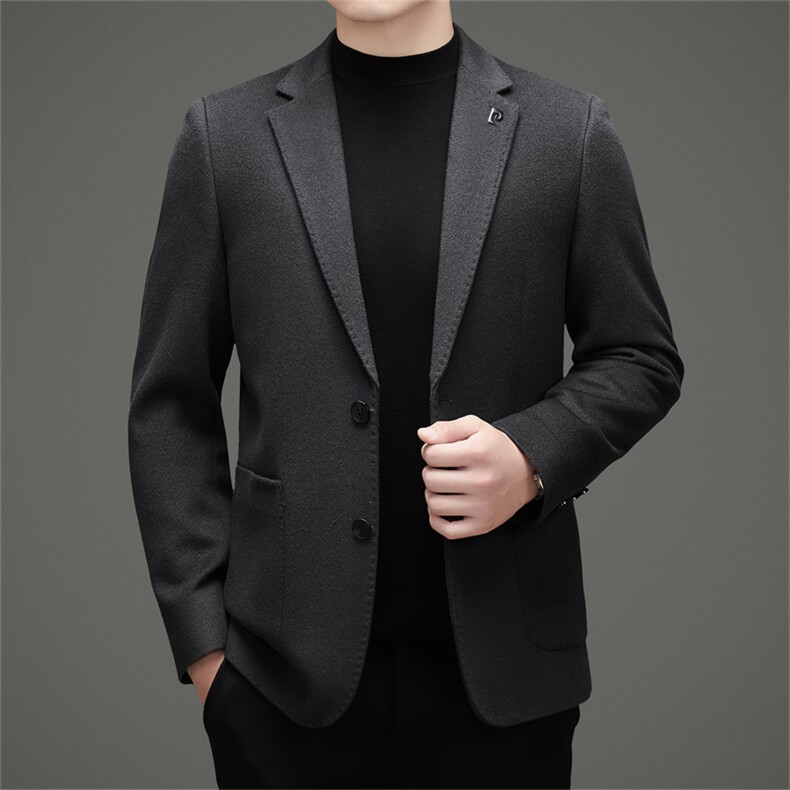 【皮尔卡丹专版】主推高端男装手工绵羊毛双面呢西服外套,男装西服,钱塘723