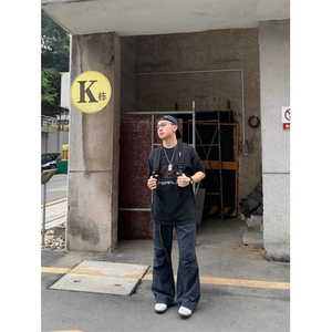 Q81/P57 褶皱水洗棉牛仔裤工装裤痞帅长裤图片