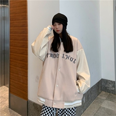 环形刺绣夹克PU皮拼接外套潮牌棒球服（已注册）XZ1213-DY06-P90，男装夹克，星座1213