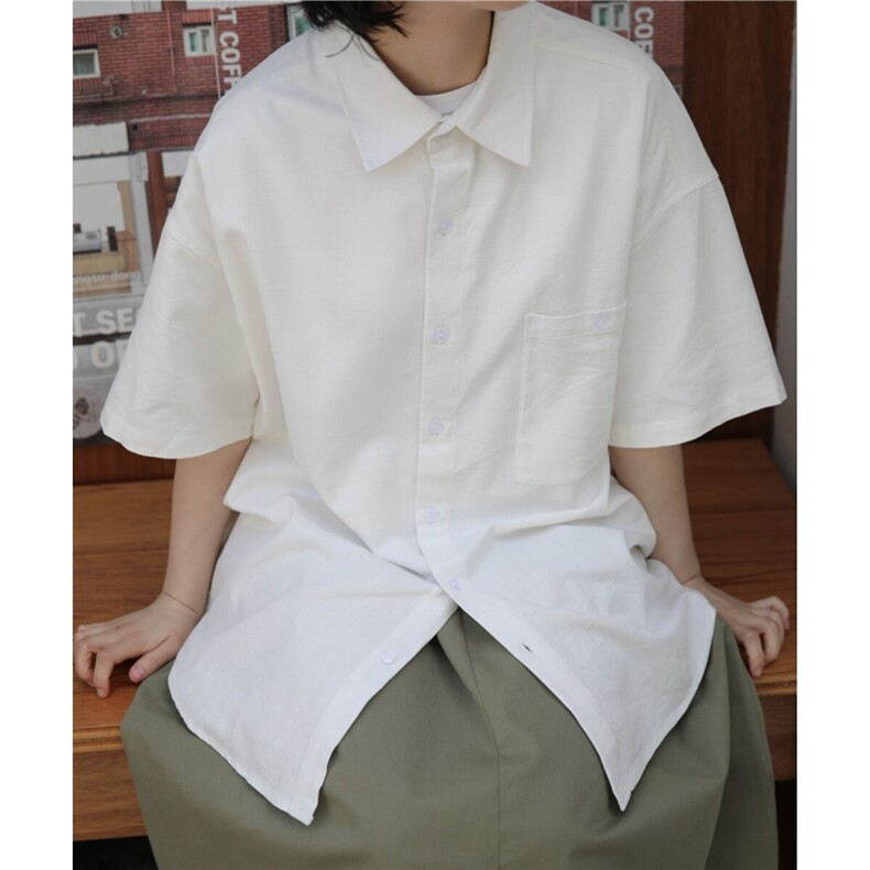 日系短袖衬衫女设计感小众大码休闲衬衣外套夏季新款上衣3423P45，女装衬衫，星座710