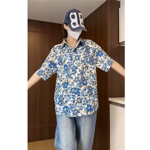 控59花衬衫夏季风印花衬衫短袖风宽松版型CS011-P30图片