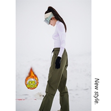 冬日多巴胺穿搭滑雪裤男女同款加绒保暖防水登山裤K1002J加绒-P75，男装休闲裤，电商A001