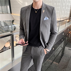 休闲小西装男外套韩版潮修身帅气西服套装发型师英伦风高档两件套，男装西服套装，星座505-2（原电商A260-1)