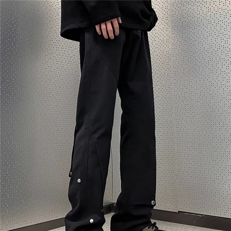 A851-P42美式复古解构设计感休闲裤男女潮牌百搭小众微喇,男装休闲裤,电商B323A