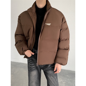 冬季美式cleanfit金属标装饰棉衣男短款面包服外套M1029特P85图片