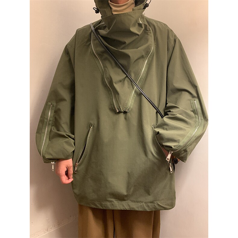 JK8105/P75秋装新款美式潮牌机能防水冲锋衣宽松夹克工装防风外套,男装夹克,电商A141