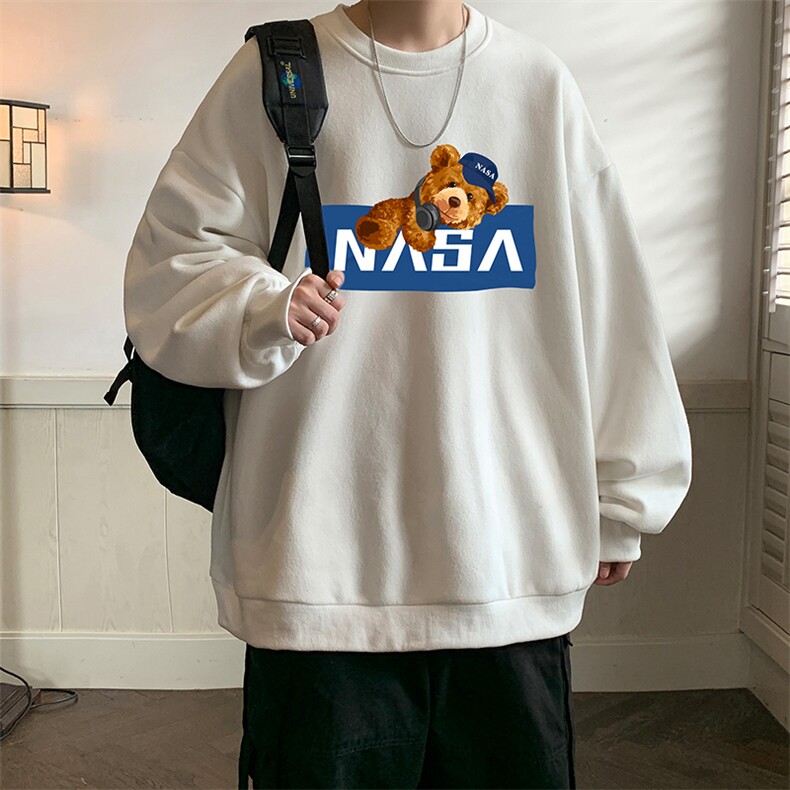 NASA圆领卫衣男大码加厚加绒长袖t恤男S6247-P28加绒款-P33,男装卫衣,电商A040