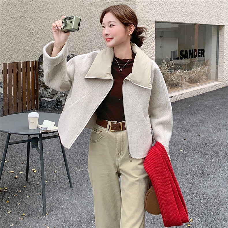 2025秋冬新款羊毛双面呢大衣女外套,女装双面呢大衣,曼娅璐
