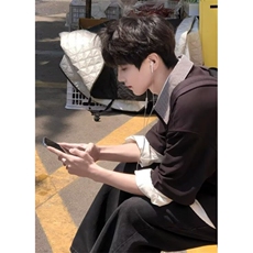 地棉polo衫男短袖夏季日系半拉链翻领t恤潮流宽松休闲半袖PE64，男装T恤，星座1116A（原606A-3）
