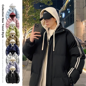 连帽假两件羽绒棉服男生多巴胺小清新短款面包服MY1882-P78图片