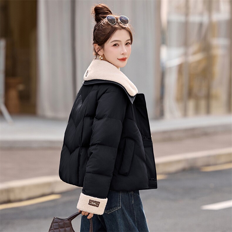 2025年冬季韩版宽松设计感毛毛翻领加厚羽绒服女高端保暖洋气,女装羽绒服,衣之秀