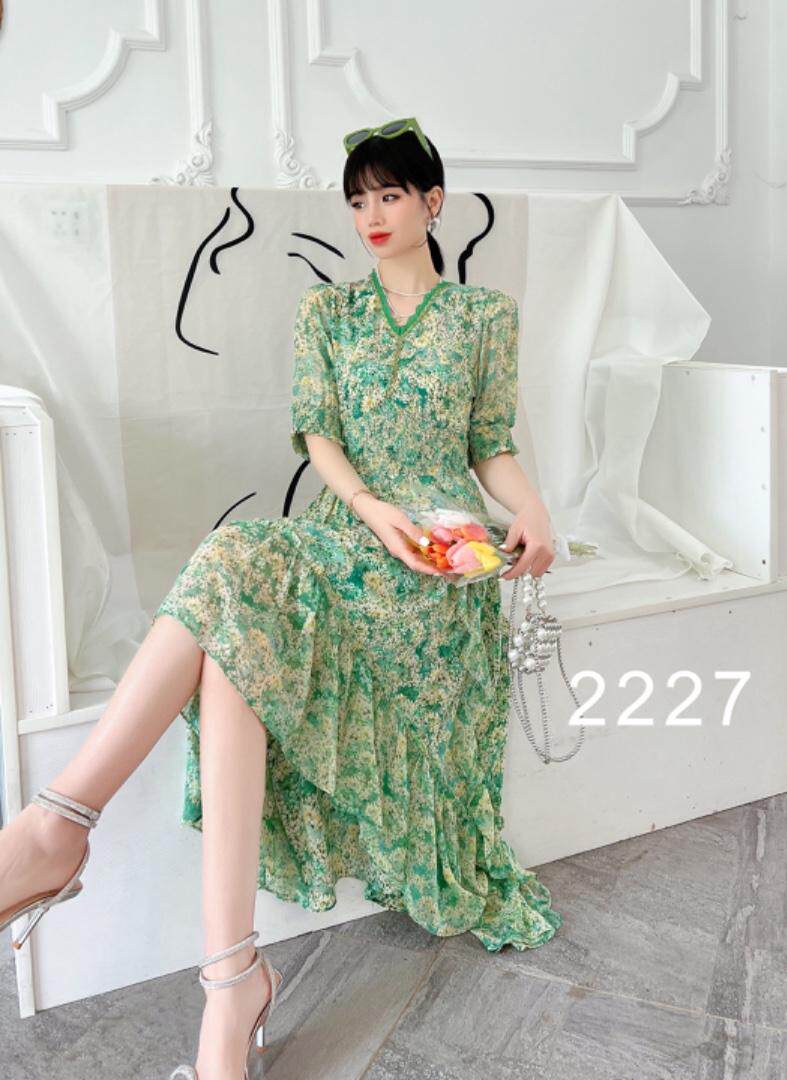 【现货】2022夏季新款韩版碎花雪纺连衣裙，女装连衣裙，珍·洛曼