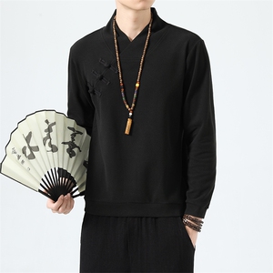 2025新款秋冬风长袖卫衣汉服盘扣中式保暖打底衫2378-P60