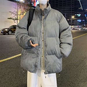 F584P90秋冬季高级棉服男生立领宽松大码棉衣港风复古袄子图片