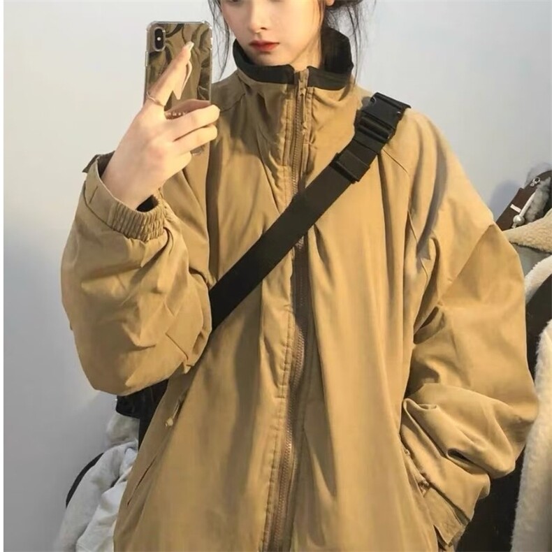 韩系夹棉外套女温柔风棉服棉衣秋冬季2025新款218-8JKJY57P80图片