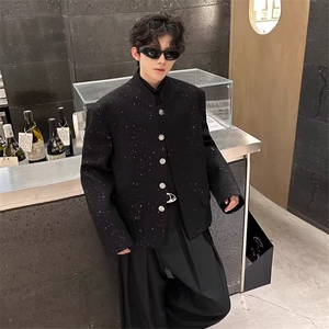 1506/QXZ270/P66高级感星空烫金新款潮流垫肩高端西服外套图片