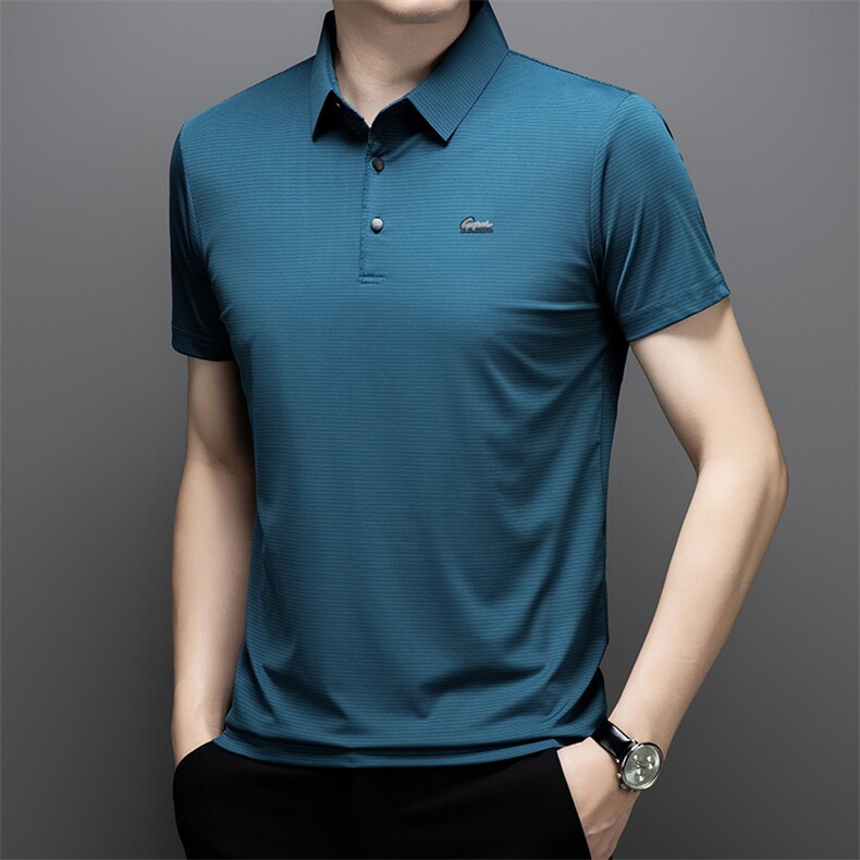 夏季男士短袖polo衫中青年休闲宽松翻领冰丝薄款T恤QSD1259-P40,男装Polo衫,星座1105-3