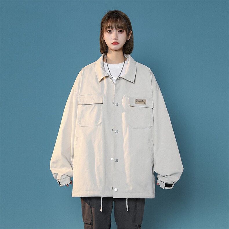中性风新春款工装夹克宽松落肩宽松纯色上衣外套A157B-JK733-P85,男装夹克,电商A157B
