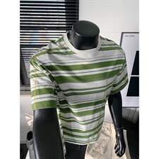 2026夏季新款条纹哈苏线圆领短袖T恤男DT6259-特P35建议零售价88，男装T恤，电商A001