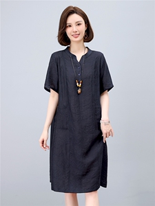 dpqb轻薄天丝连衣裙女2025夏季新款中年妈妈遮肚宽松大码中长裙子图片